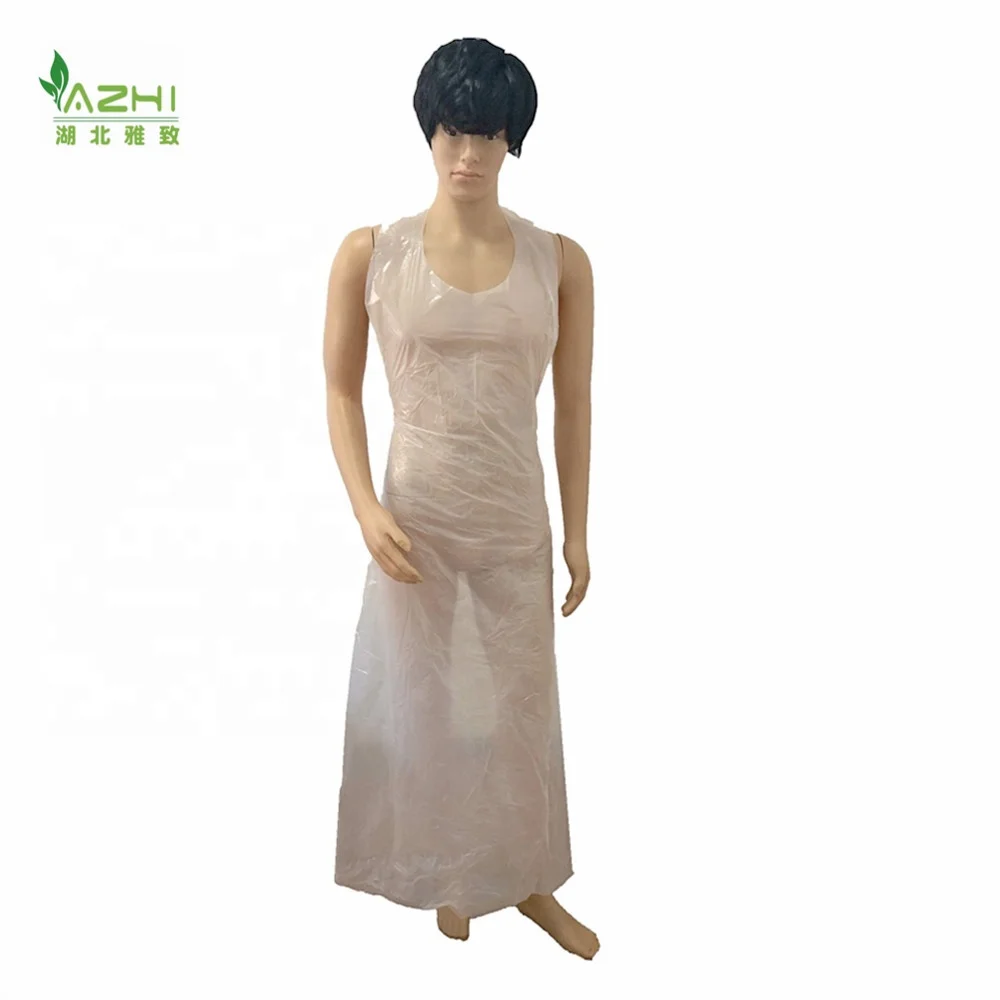 Waterproof apron one time use personal protection white plastic isolation gown barber aprons