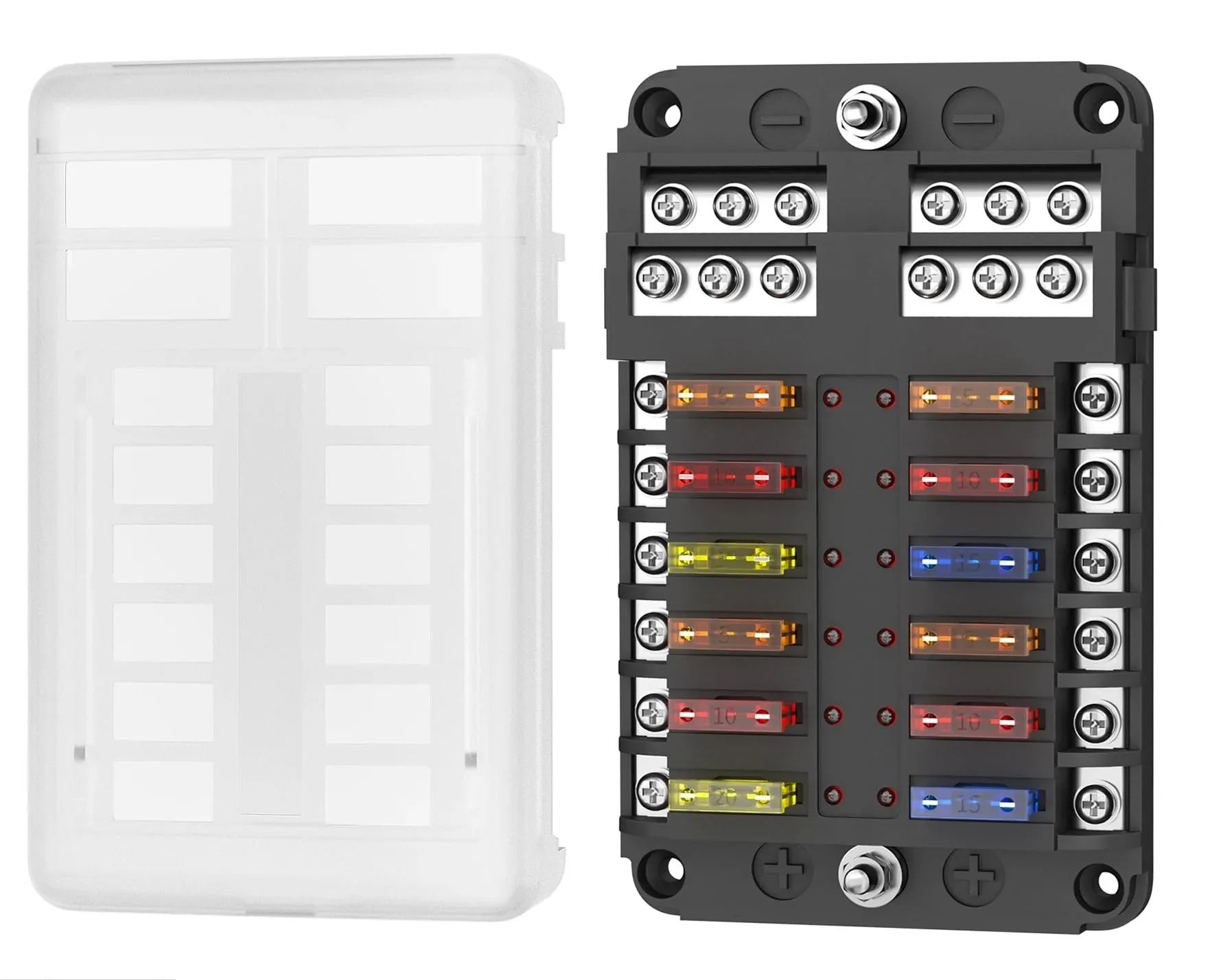 Factory Universal DC Automotive Tractor Car Marine 12 Way 6 Way Blade 12v 24v Auto Fuse Block Fuse Box