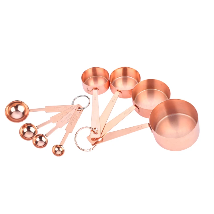 8 Pieces Stainless Steel Measuring Cups And Spoons Set For Baking