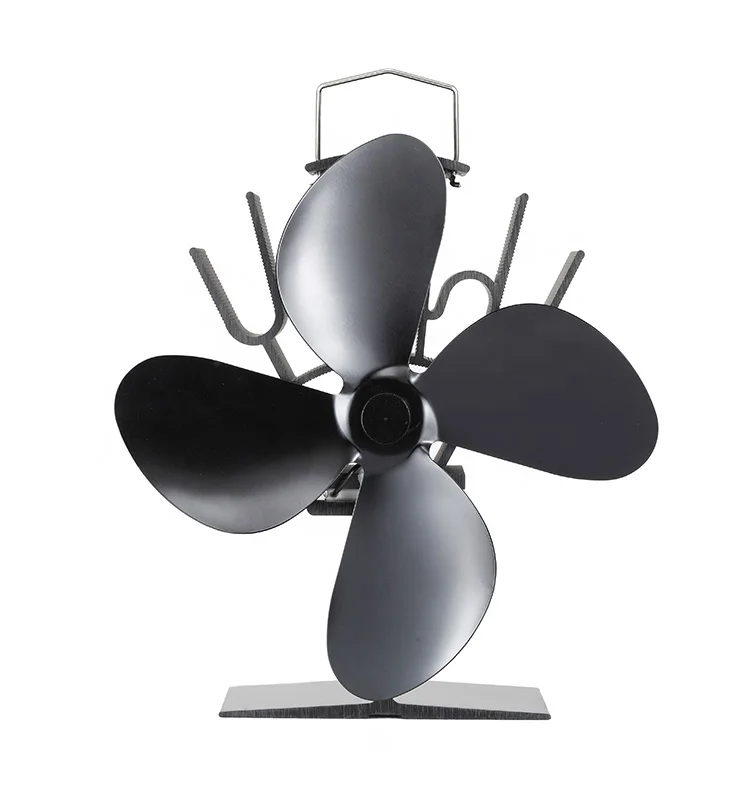 High Efficiency Wood Burning Pellet Fireplace Exhaust Stove Fan Heat Powered 4 Blades Silent Top Fan Others Home Heater