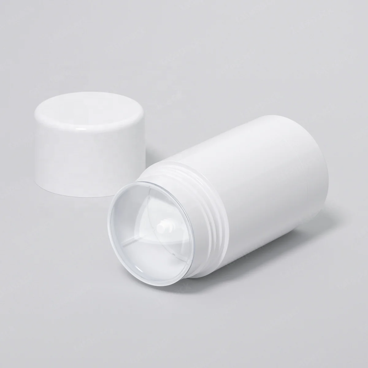 Wholesale white deodorant container 75g for lotion bar stick, virgin plastic 2.5oz twist up deodorant tube for solid sunscreens