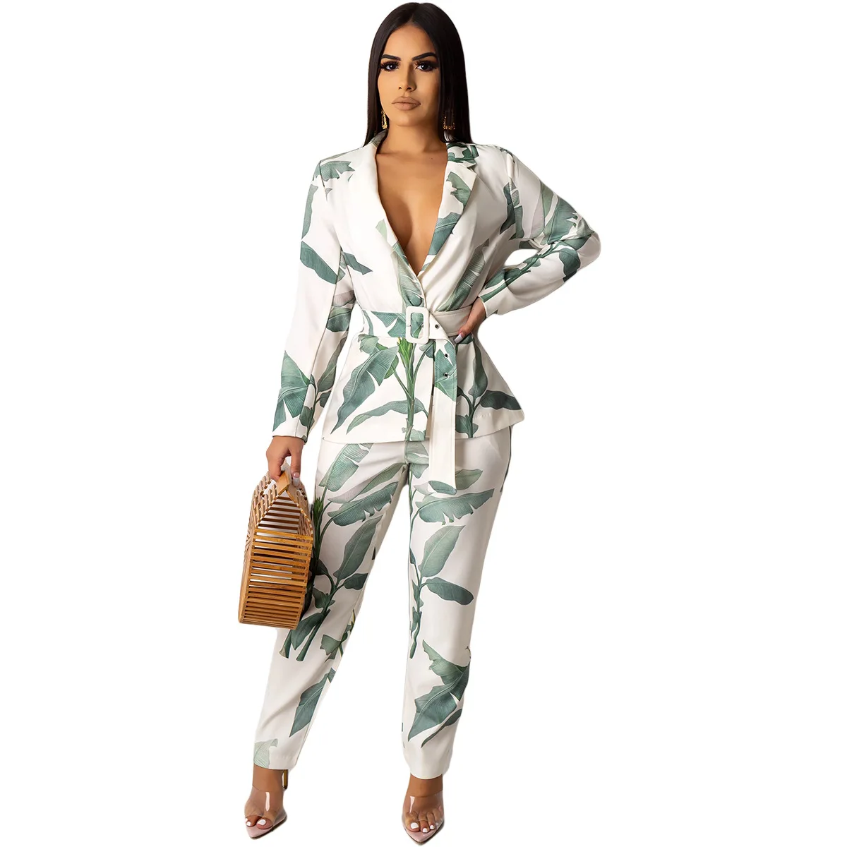  Stylish Designer Pants Sets Clothes High Quality Long Sleeve & Trousers Outfit Tailored Printed Two Piece Suit Women