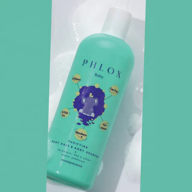 PHLOX Hair&Body Baby Shampoo/Body Wash Refreshing Cream Gel Vegan Silicone/SLS/SLES Free Herbal Formula