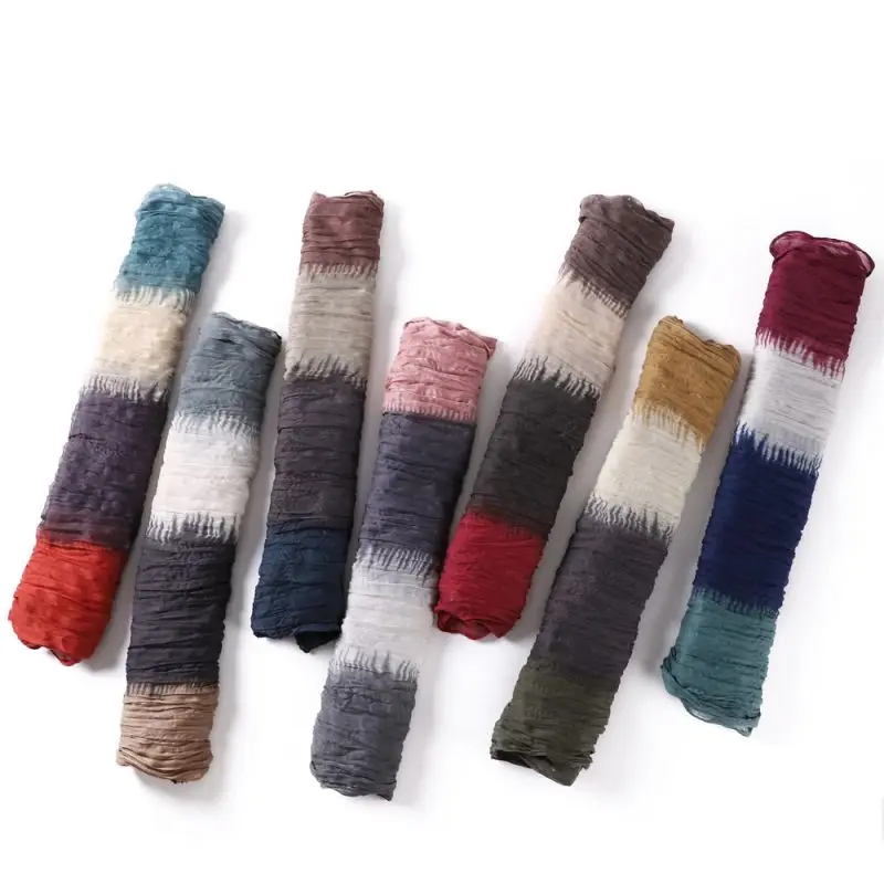 High Quality Printed Cotton Modal Hijab Scarves Muslim Women Rayon Viscose Ombre Breathable Soft Woven Shawl