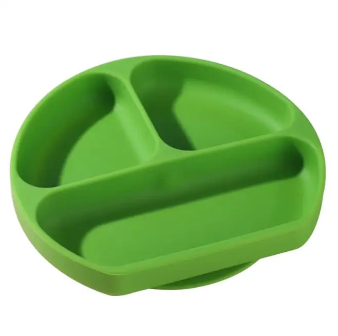 Bpa Free Food Safe Silicone Children Kids Divided Dish Feeding Spoon Suction Bowl Set Baby Silicone Plate