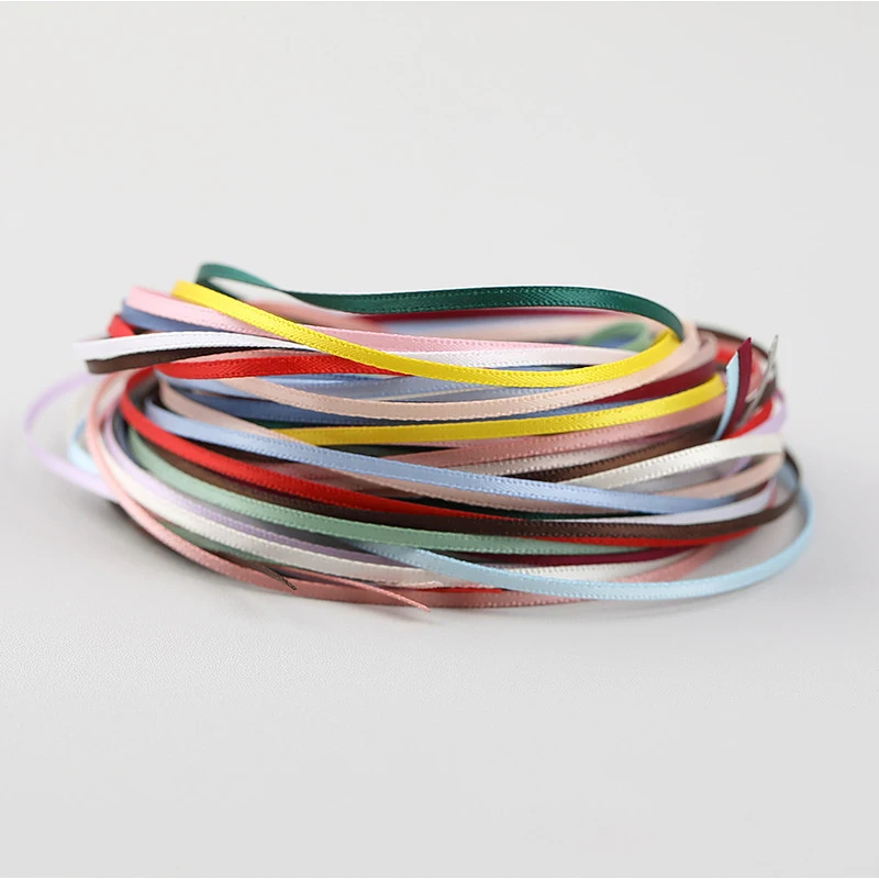 Good Quality Packaging Flowers Gift Box Wholesale 2 mm Double Face Polyester Satin Ribbon