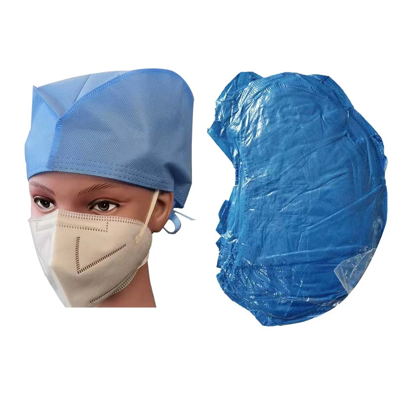 EN13795 Disposable Non-woven Medical Surgeon Mob Cap with Ties for Hospital Surgical Lab Use