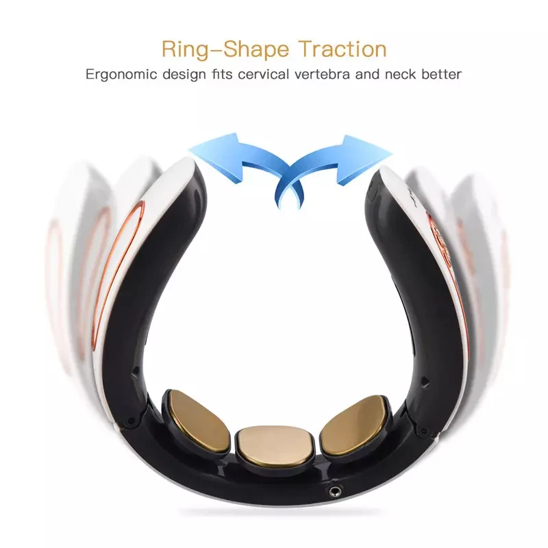 Usb Rechargeable Cervical Traction Therapy Heating Massage Stimulator Ems Pulse Neck Massager