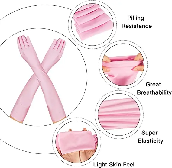 Wholesale Custom White Black Skin Silky Elegant Party Bridal Evening Opera Women Girls Elbow Length Long Satin Gloves