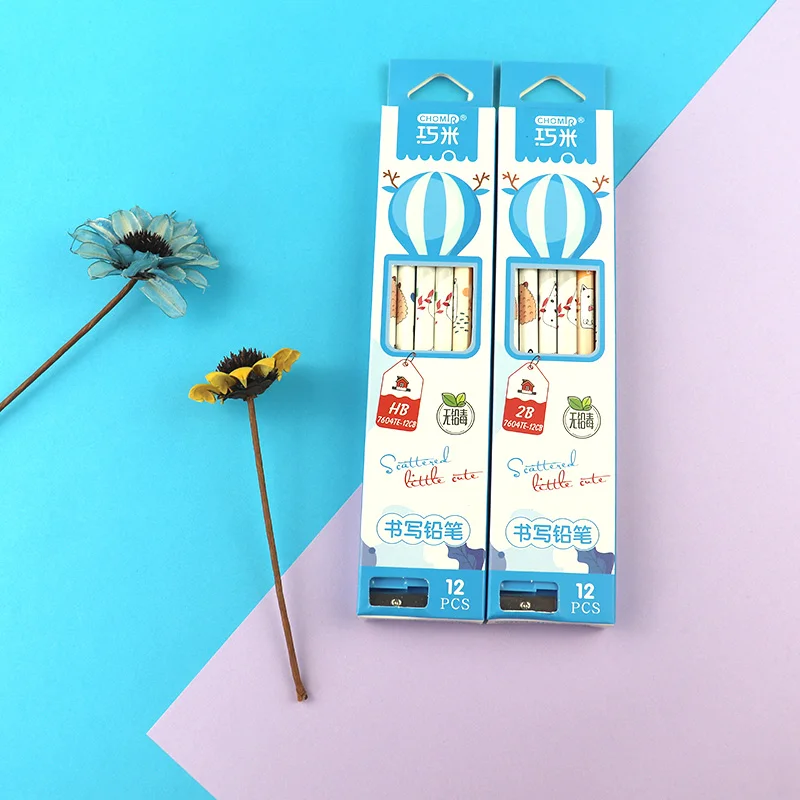 School writing HB 2B high strength pencil lead triangular basswood pencil