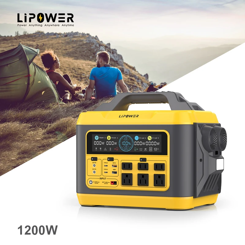 Lipower 2 часа Быстрая зарядка 1200 Вт лучшая портативная электростанция с аккумулятором lifepo4 для кемпинга на открытом воздухе