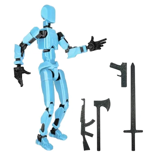 2nd Generation New Creative Multi-Color 3D Printed Robot Action Figures Lucky Animal Toy Dummy 13-Green Blue Black