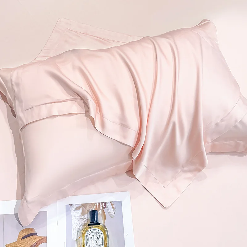 Tencel Pillowcase 48*74cm Standard Eco-friendly Solid Pillow Slip Colorful Lyocell Fiber Home Bed Silk Pillow Covers