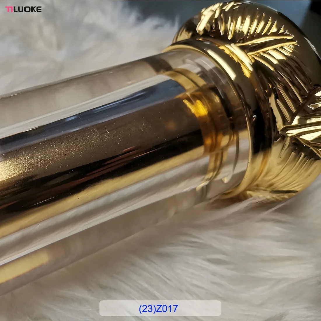 Luxury design terrace column decorative crystal pillar glass stair railing post