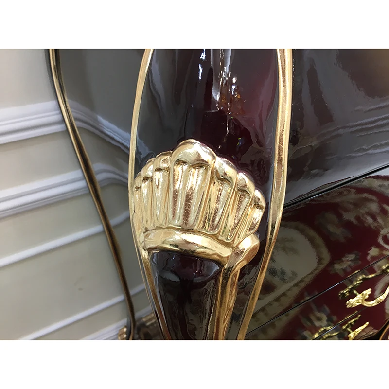 MO LAN European Chest of drawers combination Solid wood locker storage drawer Fighting cabinet wine red paint living room decora