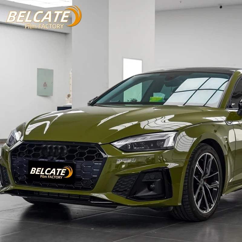 Оптовая продажа с завода BELCATE, премиальная Желтая Кукурузная упаковка, не меняющая пузырьки цвет, клейкая виниловая пленка, наклейки для кузова автомобиля