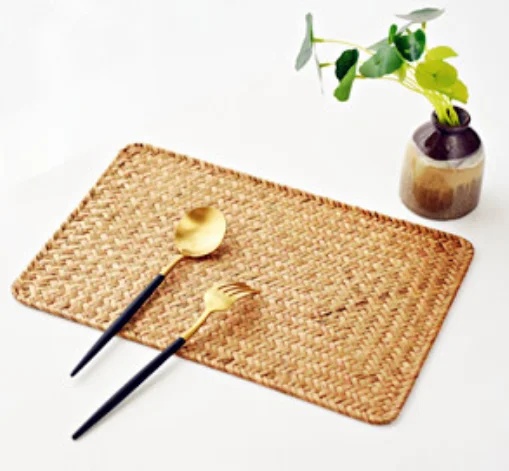Top  Woven Table Placemat Set Vietnam Vietnamese Styled Wholesale Seagrass Rattan Rectangular Placemats