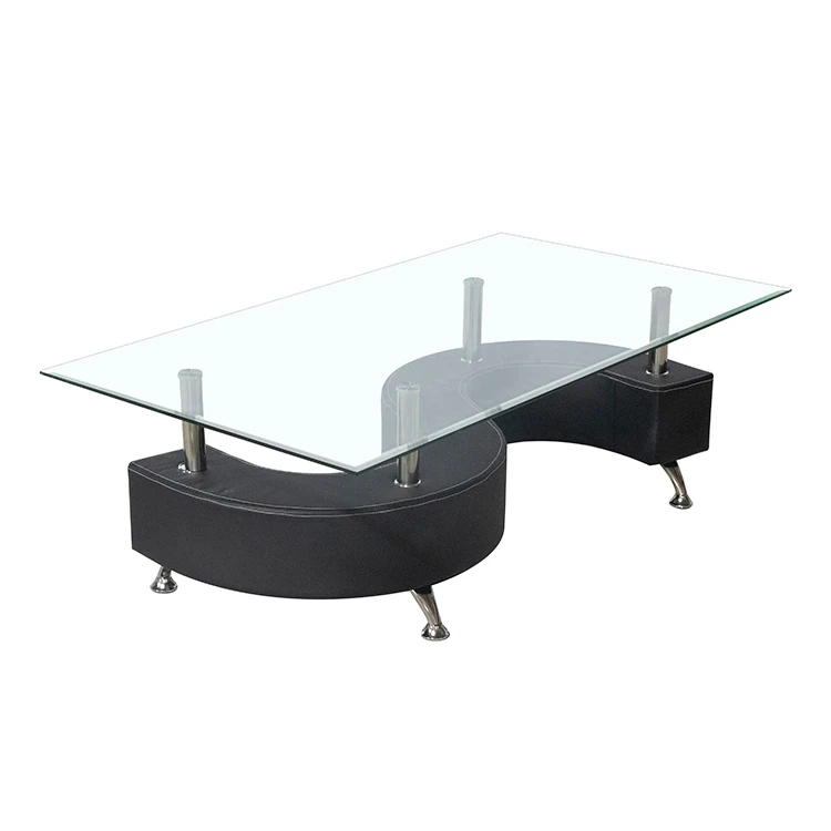 Unique glass coffee table S shape coffee table for sale