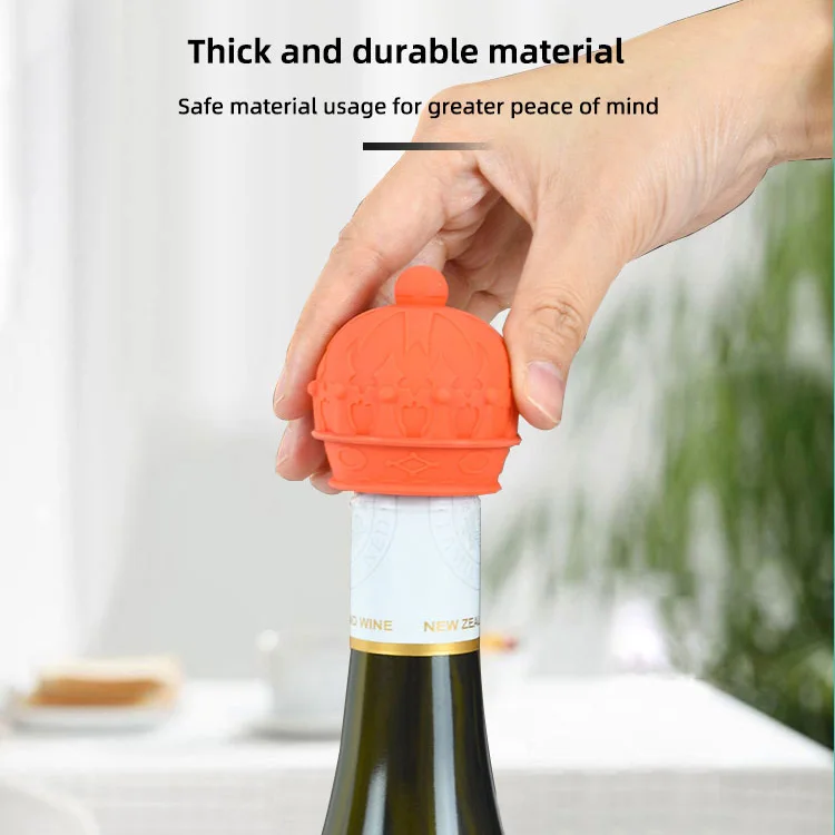 Wholesale Wine Gift House Hold Fresh-Keeping Beer Beverage Sealer Soft Bottle Topper Silicone Rubber  Wine Drop Stopper
