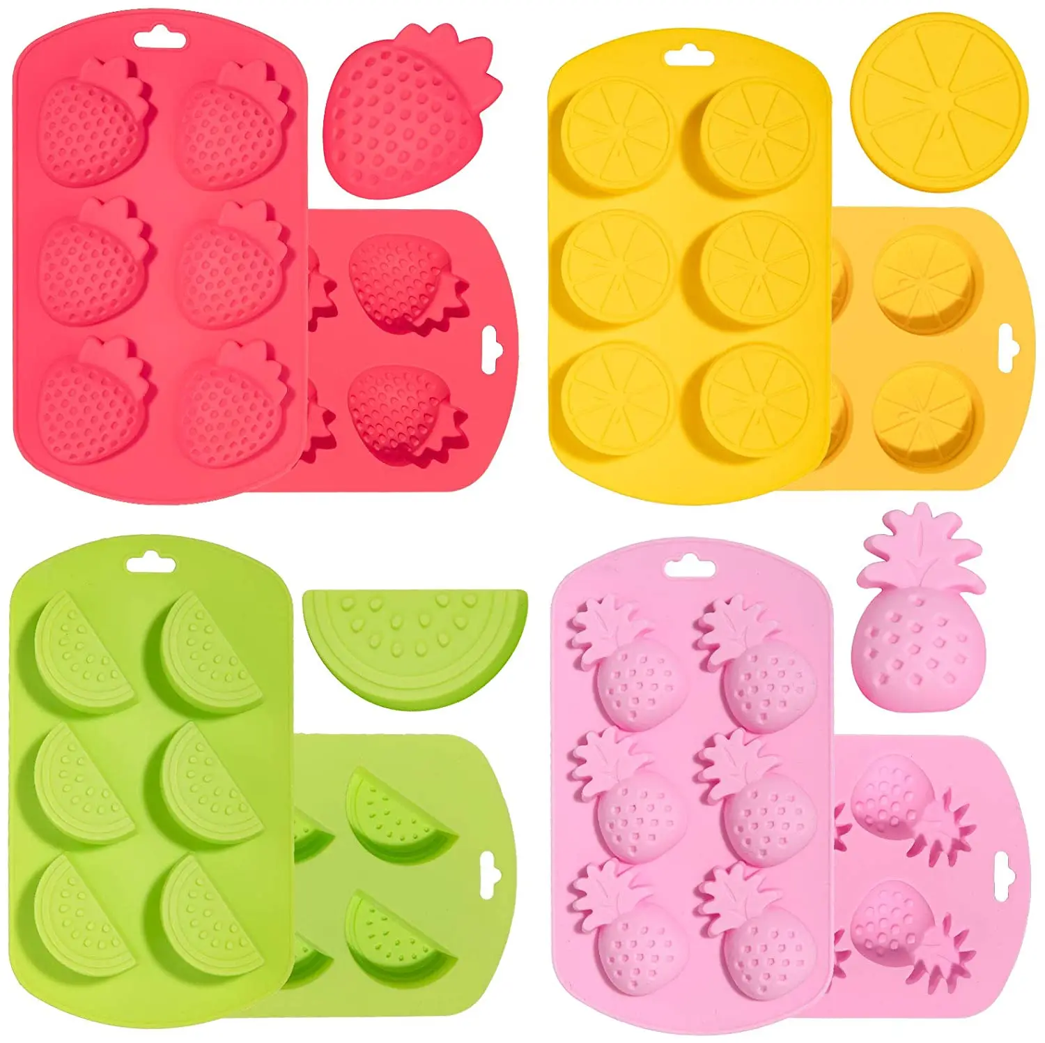 Pineapple lemon watermelon strawberry fruit slice silicone mold