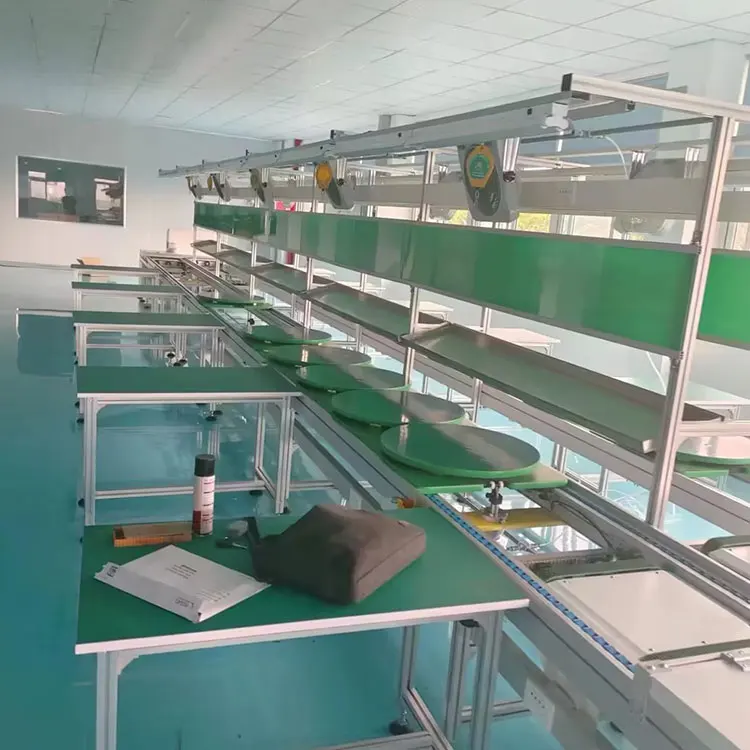 Langle Production Conveyor Systems Speed Free Flow Chain Line Assembly System for Pallet Transfering