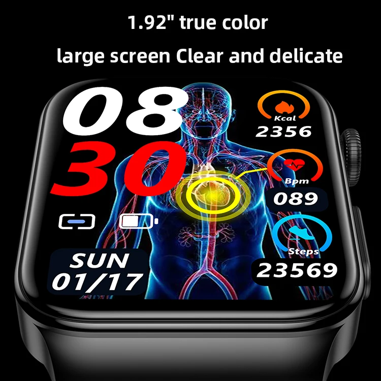 E500 smart watch (H Band) non-invasive blood glucose oxygen ECG+PPG temperature heart rate BT5.0 intelligent health smart watch