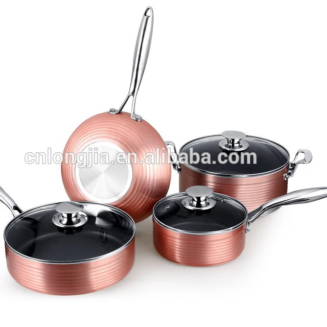 
luxury 7pcs aluminum cookware set 