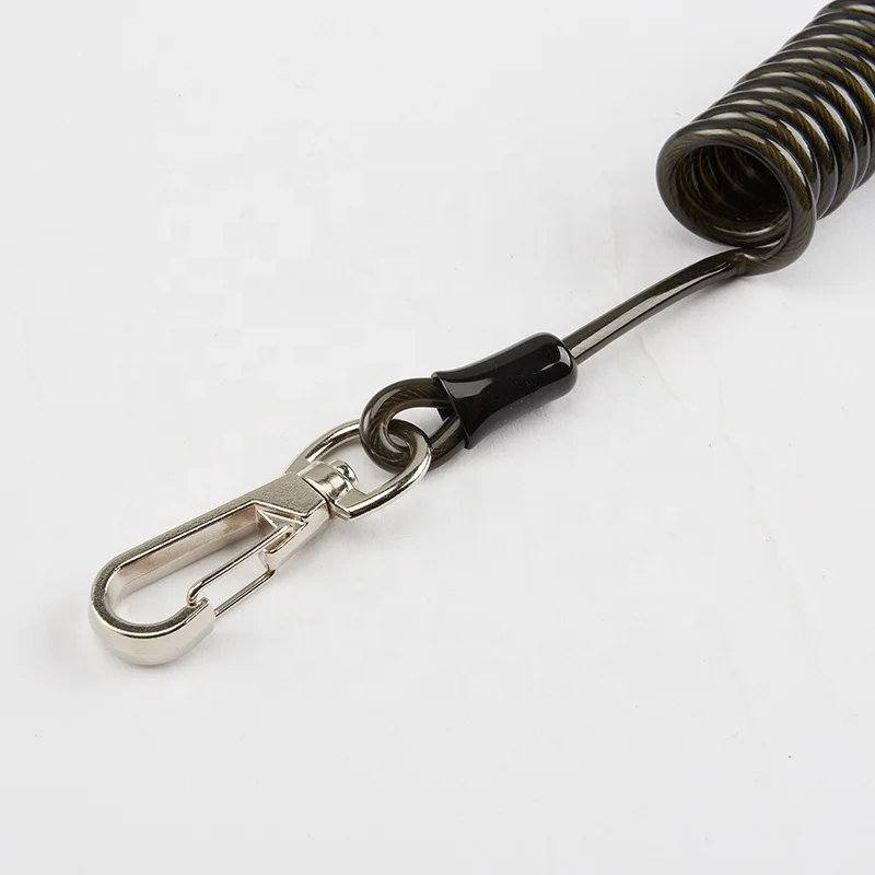 C-pin custom-made special safety load plastic coil tool tether steel wire spring tool lanyard for reduce lost risk