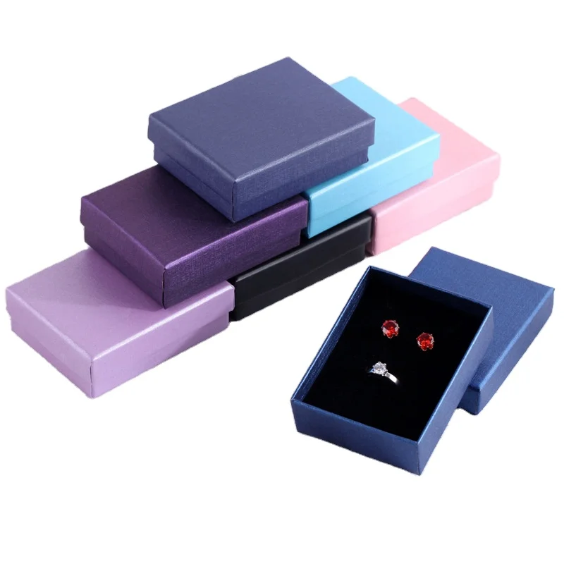 logo print packaging jewelry cardboard lid and base paper color boxes