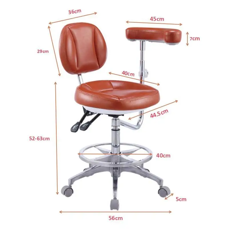 Ergonomic Dental Chair with Adjustable Backrest for Hospitals Aluminum Alloy Dental Chairs Dentist Stool Saddle Seat Chair