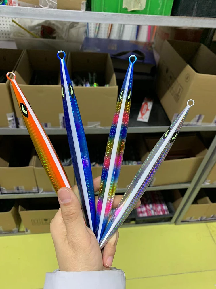 Slow Pitch Jigging Lure Vertical 200g Jigging Metal Fish Lure Fishing Tackle Fast Speed Sinking Jigging Lures