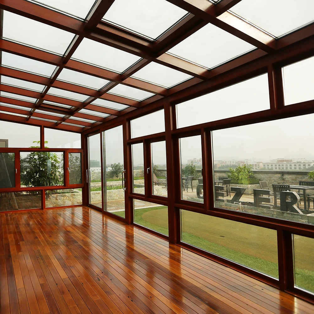 Outdoor Veranda Sun Room Patio Winter Garden Glass House Orangerie Greenhouse Solarium Conservatory Prefab Free Standing Sunroom