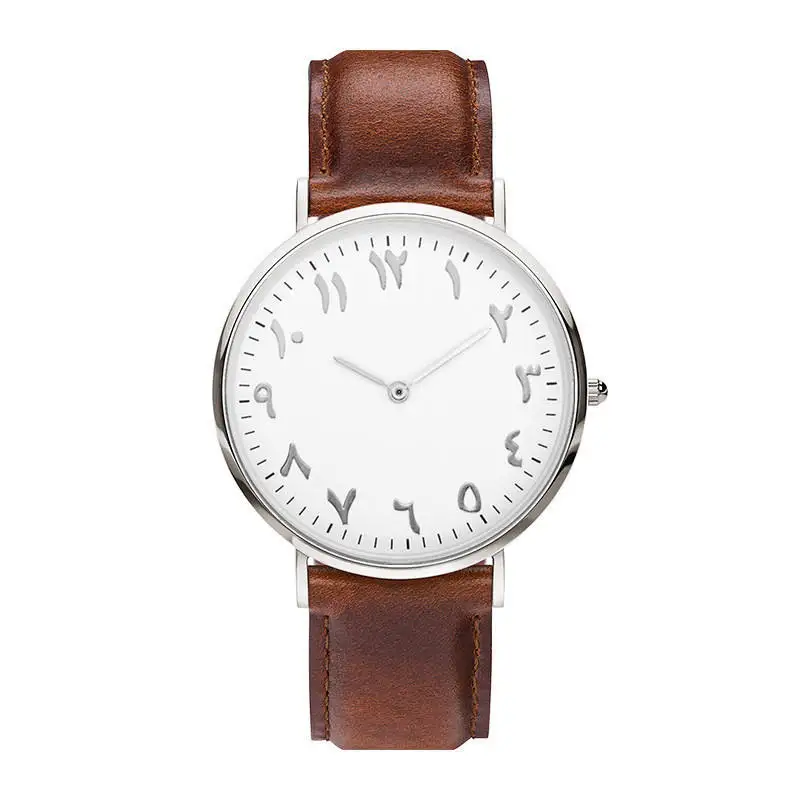 OEM ODM Custom Logo Stock Rose gold Watch Mesh Alfajr Muslim Azan Watch Arabic Numbers Watches