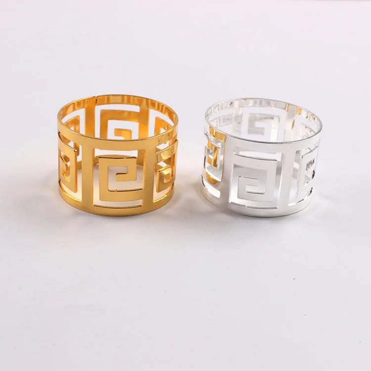 Золотые кольца для салфеток, оптовая продажа, круглое серебряное кольцо для салфеток для фестиваля, свадьбы, Рождества, вечеринки, банкета, украшение