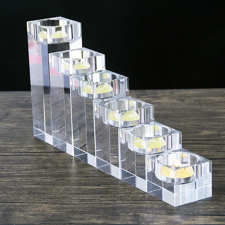 European and American simple light luxury style wedding home decoration crystal candlestick solid transparent candlestick