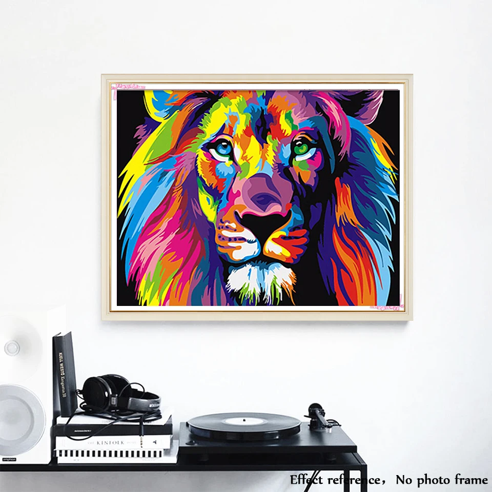 
40x50cm Beauty And Animals DIY Painting By Numbers HandPainted Oil Painting Canvas Colouring Unique Gift Home Decor 