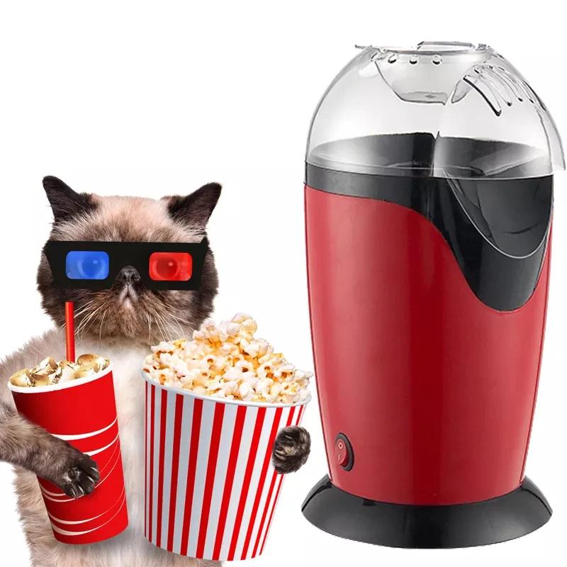 Hot Air Popcorn Popper Maker Machine Hot Air Popcorn Maker With Butter Melting Container Home Electric No Oil Popcorn Maker