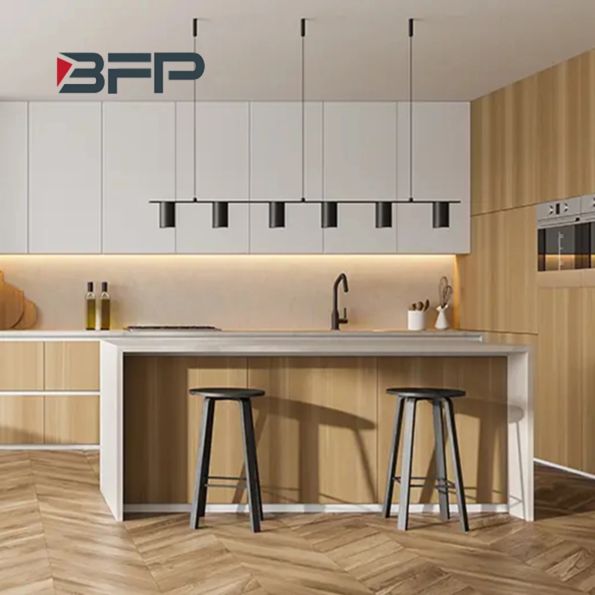 BFP factory price modern and cost-effective optional durable  lacquer & melamine customized kitchen cabinets