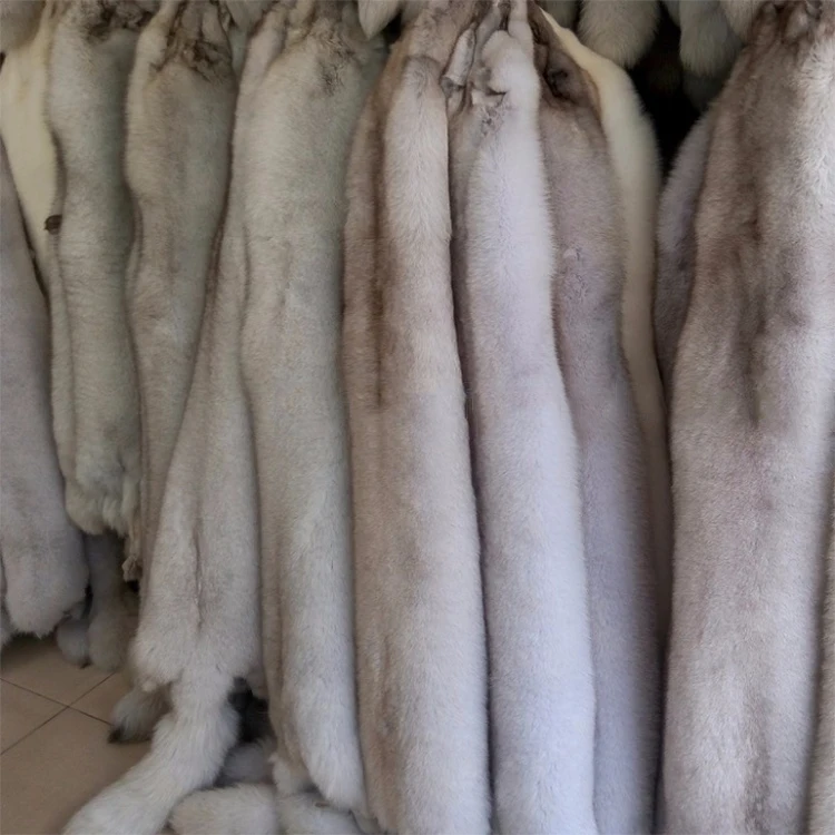 100% Real Tanned Natrual Blue Fox Fur Skin / Fox Fur Pelt