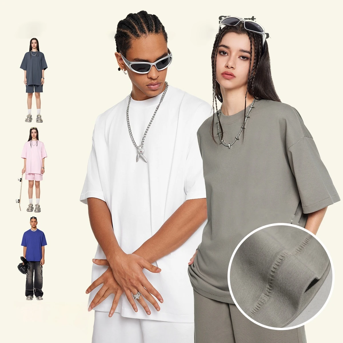 Hot Sale Summer Essential Sunscreen T-Shirt Fashion Ice Feeling Boxy T Shirt Drop Shoulder Loose T-Shirts