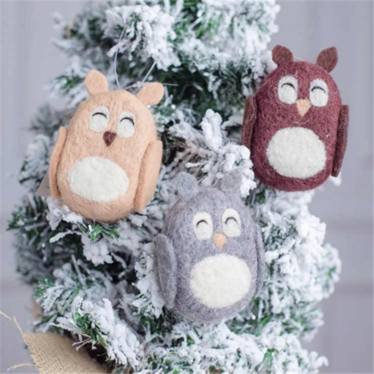 
Cute and realistic needle felting owl handmade wool felted penguin decoraments 