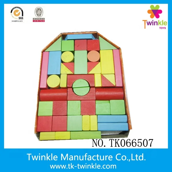 Kids wooden toy blocks 47pcs building blocks sets