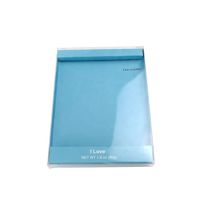 Custom Chocolate Bar Transparent PET PVC Plastic Boxes With Insert For Candy Chocolate Packaging Box