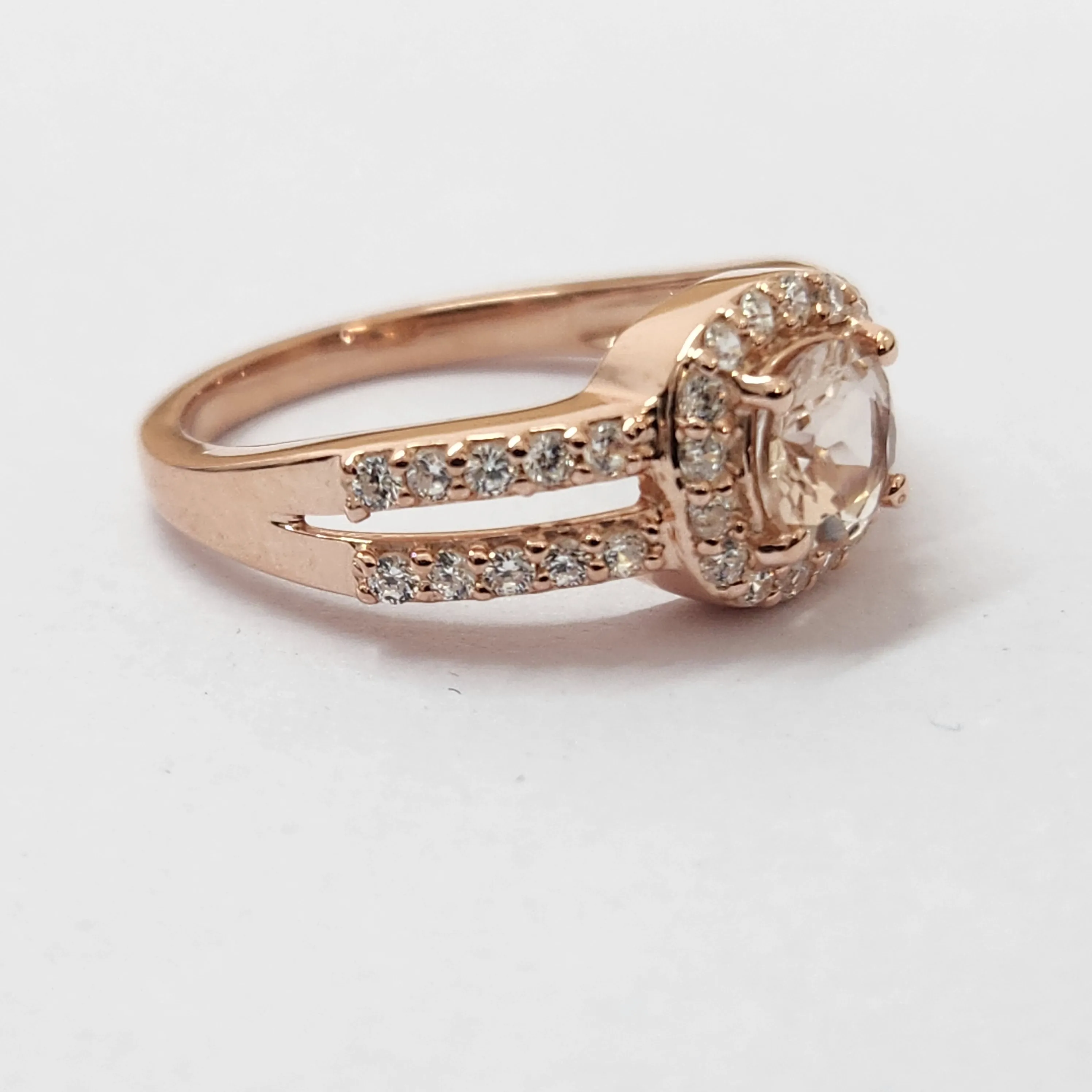 Amazing  Morganite  (Pink Diamond)  Gemstone  Rings  925  Sterling  Silver  Rose  Gold  Rings  Jewelry  for  Party