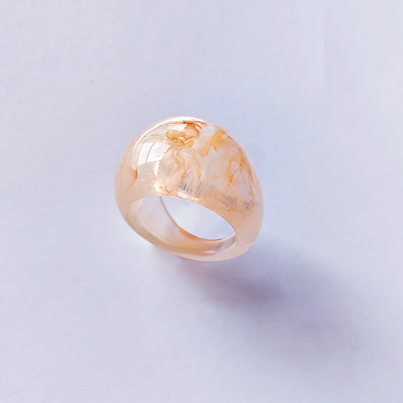 OUYE 2021 Fashion Best Selling Acrylic Acetate Simple clear Resin Ring Colorful Link Women Jewelry Wholesale