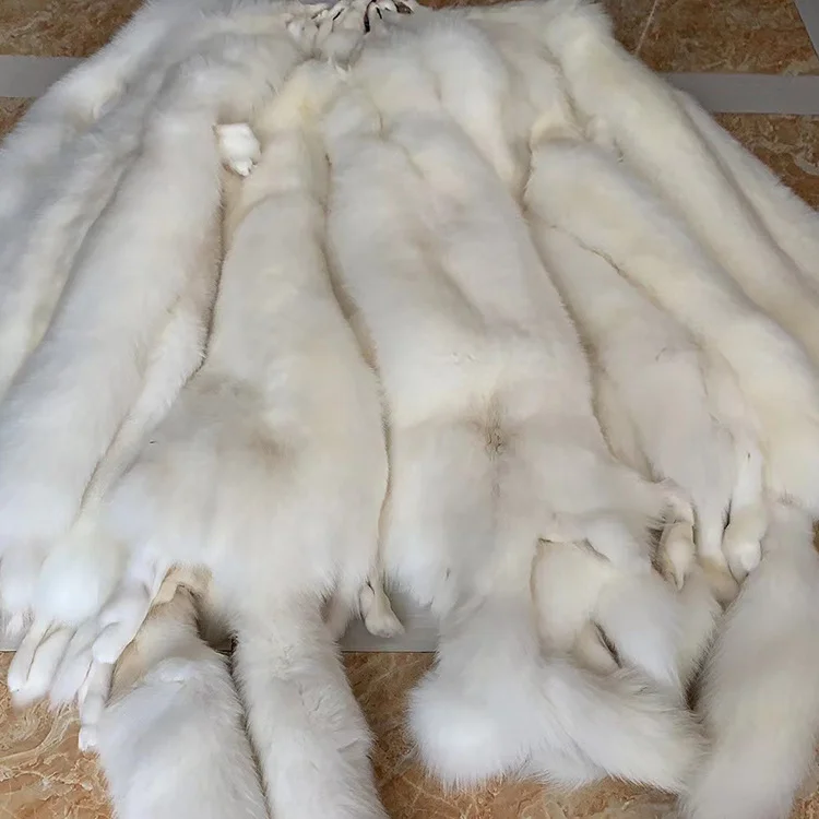 Wholesale Cheap Price Natural Fox Skins Real Genuine White Fox Pelt For sale