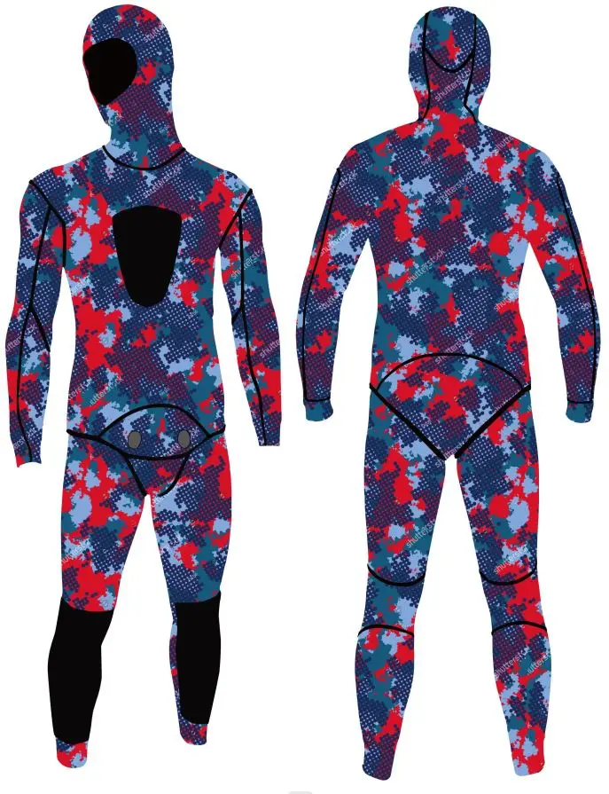 Two Piece Set 5mm Wetsuit Scuba Diving Suit Men Neoprene Underwater hunting Surfing Front Zipper Spearfishing Suit