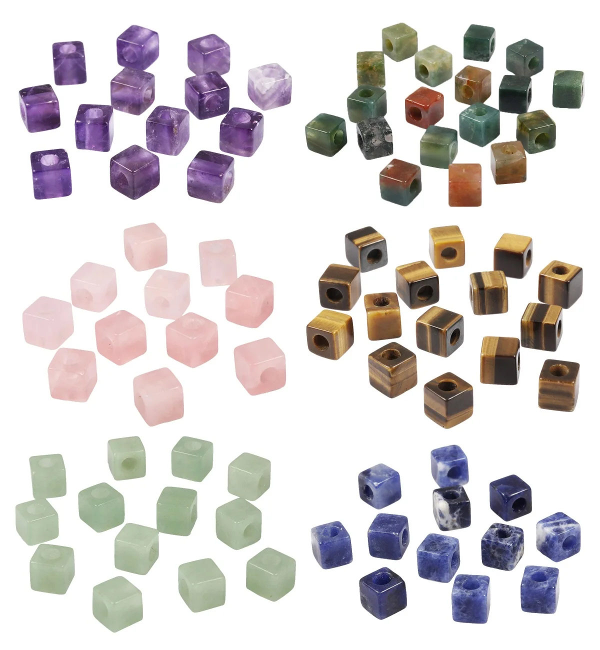 Latest Product 10x10mm Natural Gemstone Bead Good Clarity Large Hole Block Crystal Beads For Crystal Crafts
