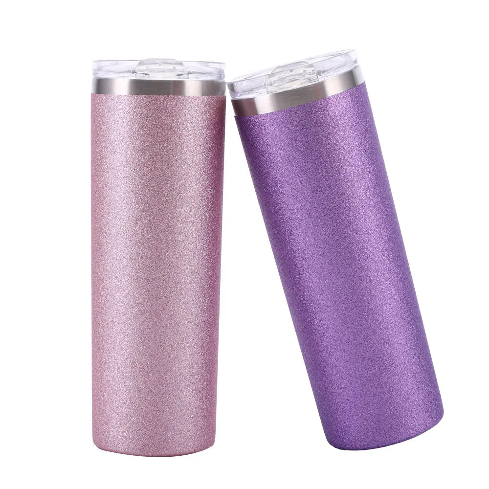 custom sublimation printed stainless steel vacuum coffee mug wholesale vacuum insulated wine glitter matte tumbler with straw