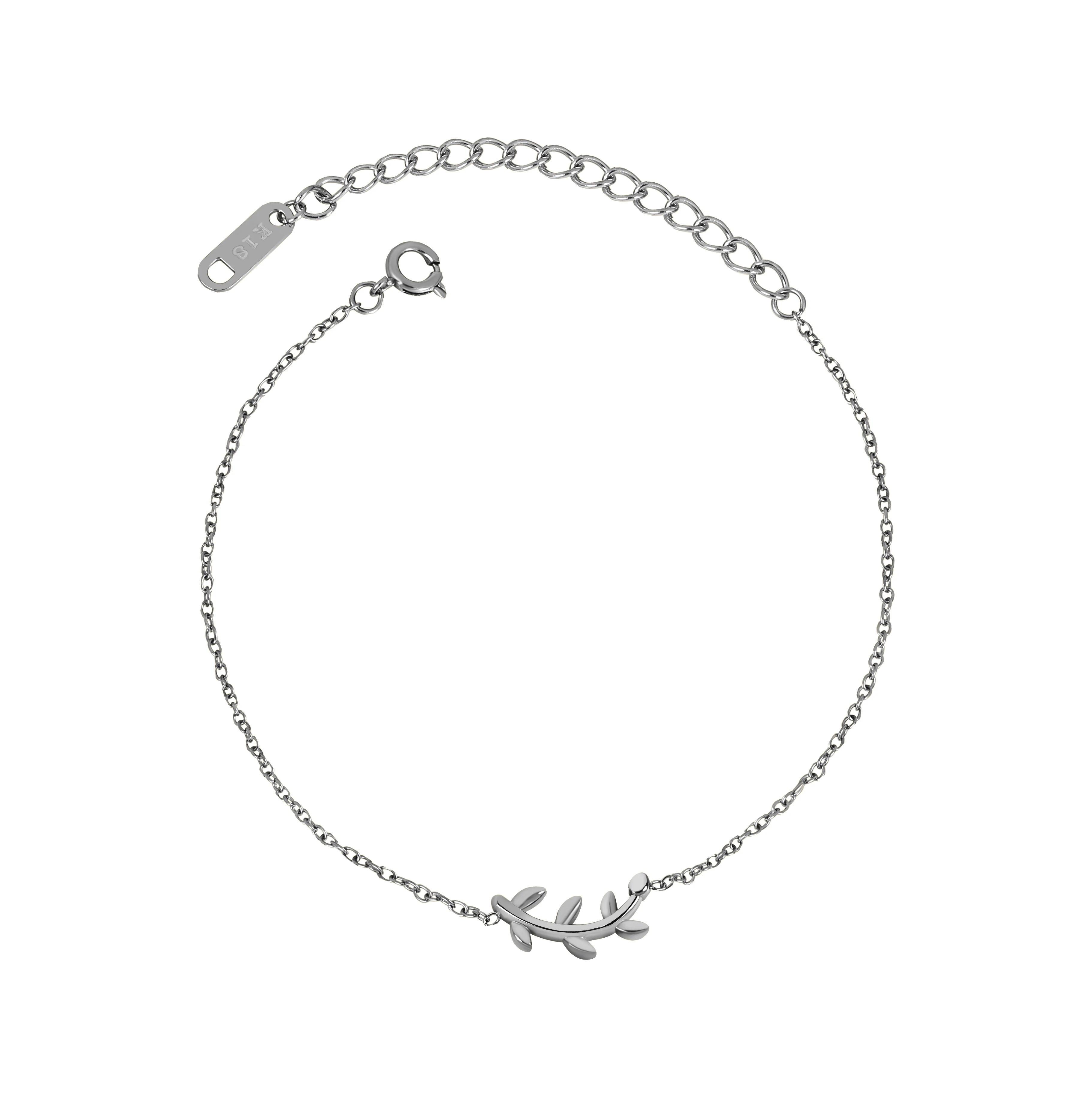 HOVANCI Crystal Zircon Leaf Charm Bracelet Party Gift 18k Gold Plated Jewelry 316L Stainless Steel Bracelet